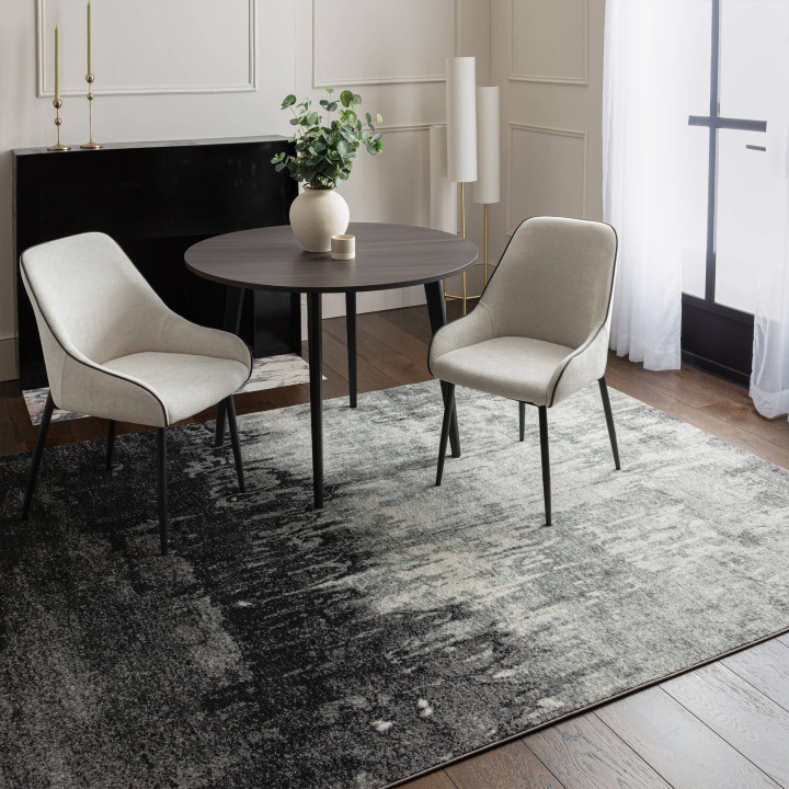 Rug Nova abstract grey silver black white 120x17