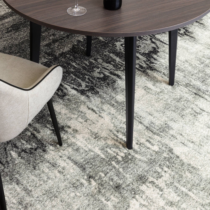 Tappeto Nova astratto grigio e nero 200x290 cm
