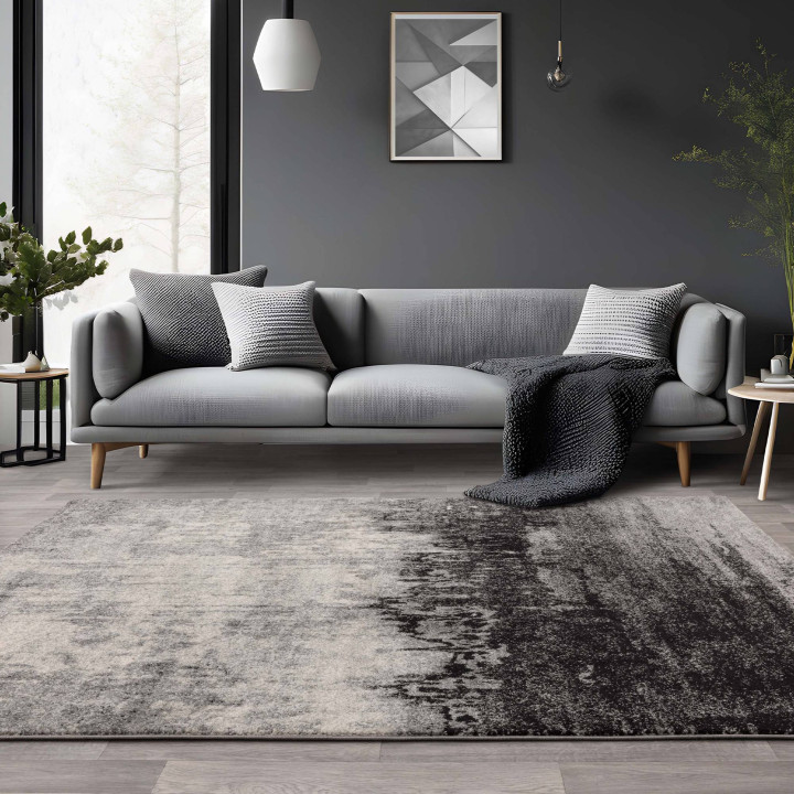 Rug Nova abstract grey black white 200x290 cm