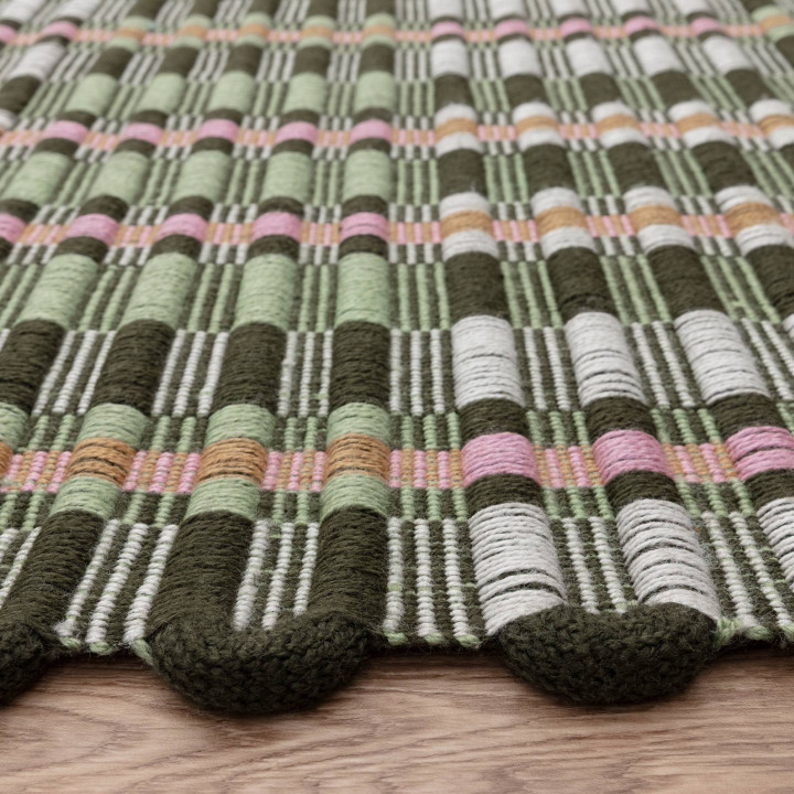 Rug Arden GRS geometric olive green dark brown p