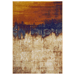 Tappeto Nova astratto giallo oro e ruggine 160x2