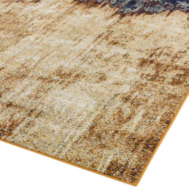 Tappeto Nova astratto giallo oro e ruggine 160x2