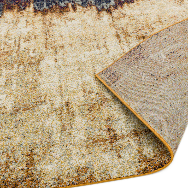 Tappeto Nova astratto giallo oro e ruggine 160x2