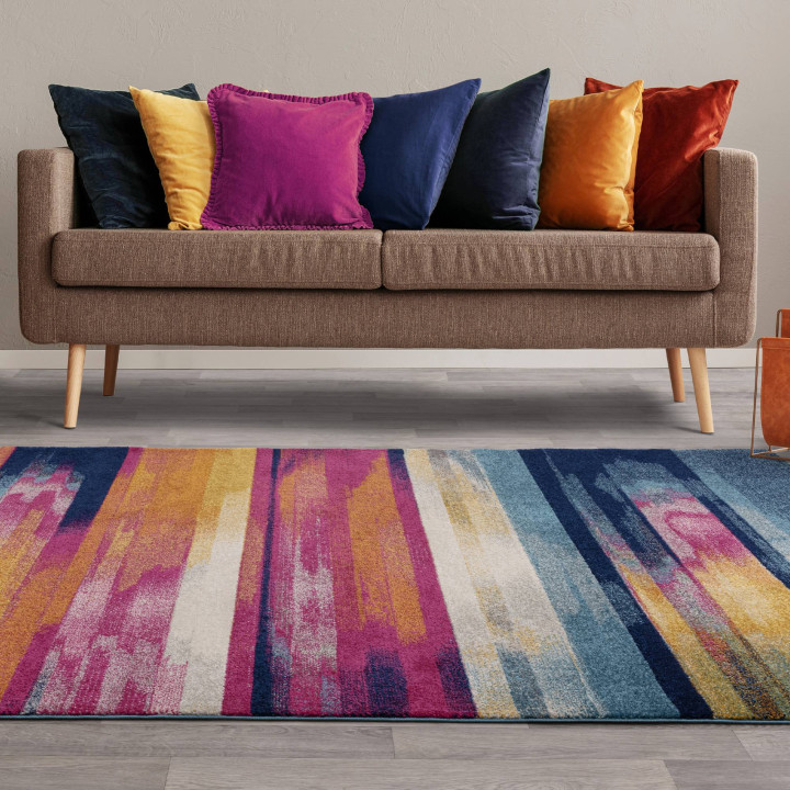 Tappeto Nova astratto rosso e arancione 80x150 c