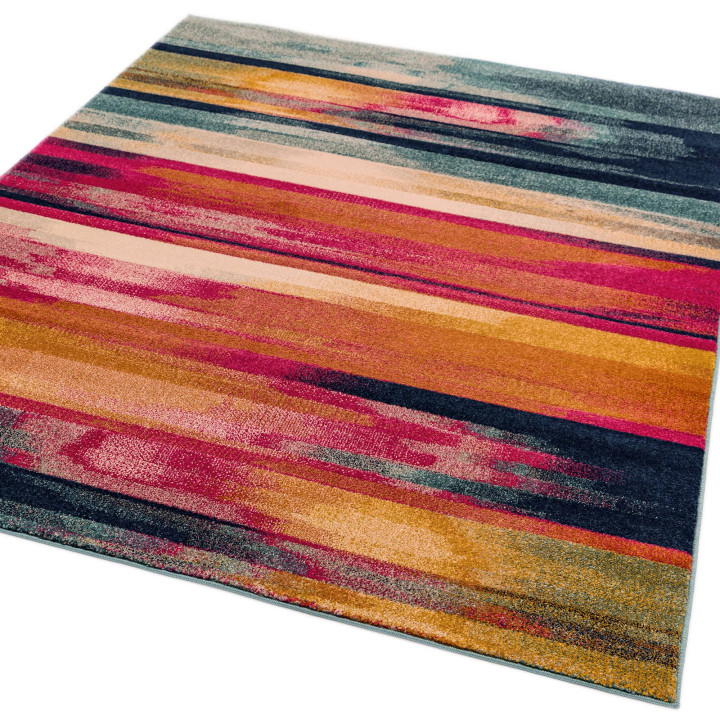 Tappeto Nova astratto rosso e arancione 80x150 c