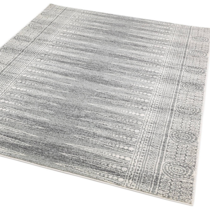 Tappeto Nova stilizzato grigio e argento 200x290