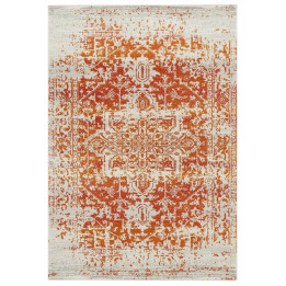 Rug Nova floral with medallion orange white grey