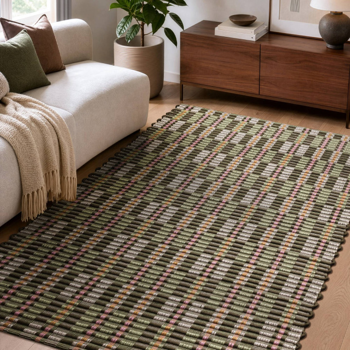 Tappeto Arden GRS geometrico verde e marrone 200