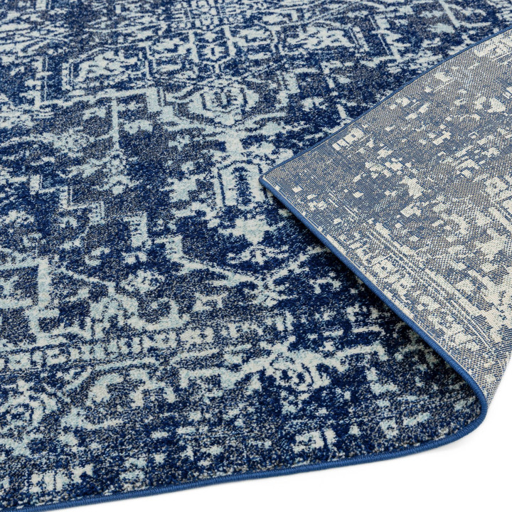 Rug Nova floral with medallion blue white 200x29