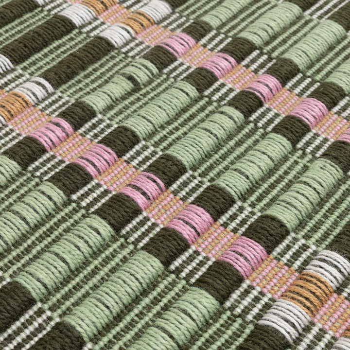 Rug Arden GRS geometric green brown pink white 2