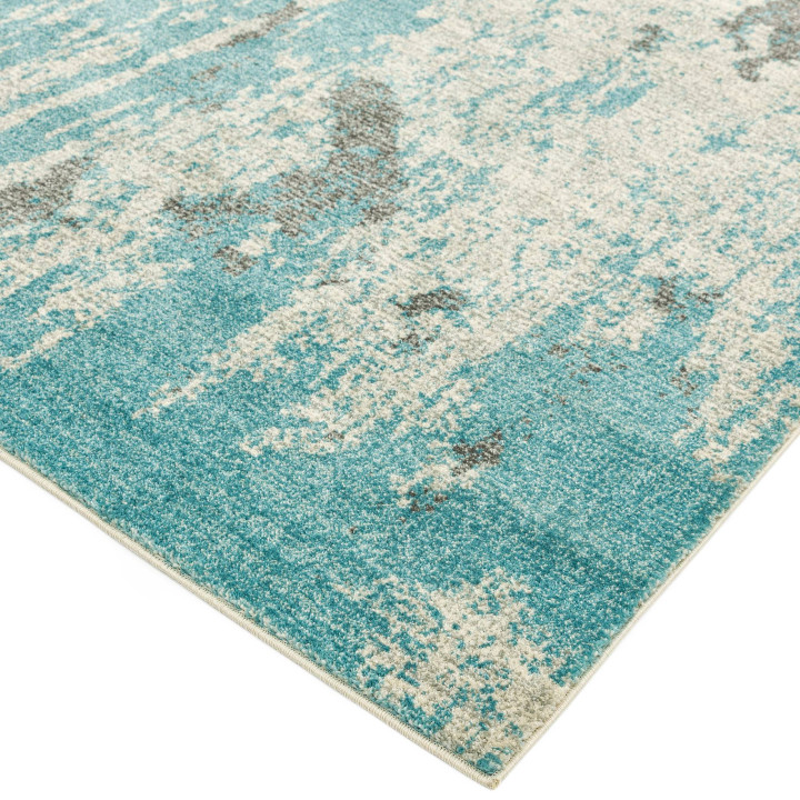 Tappeto Nova astratto azzurro e beige 80x150 cm