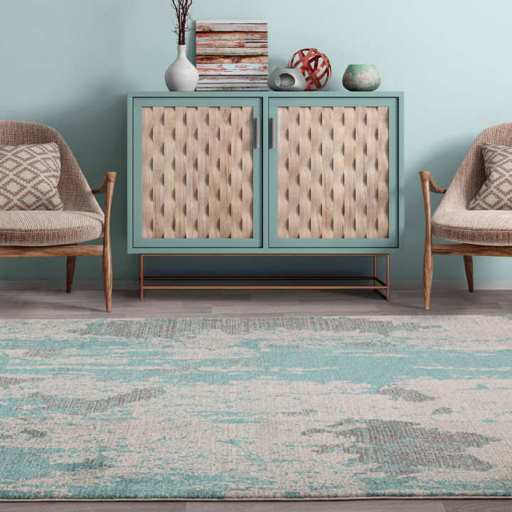 Rug Nova abstract blue grey light beige 160x230