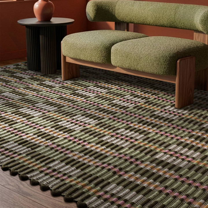 Tappeto Arden GRS geometrico verde e marrone 200