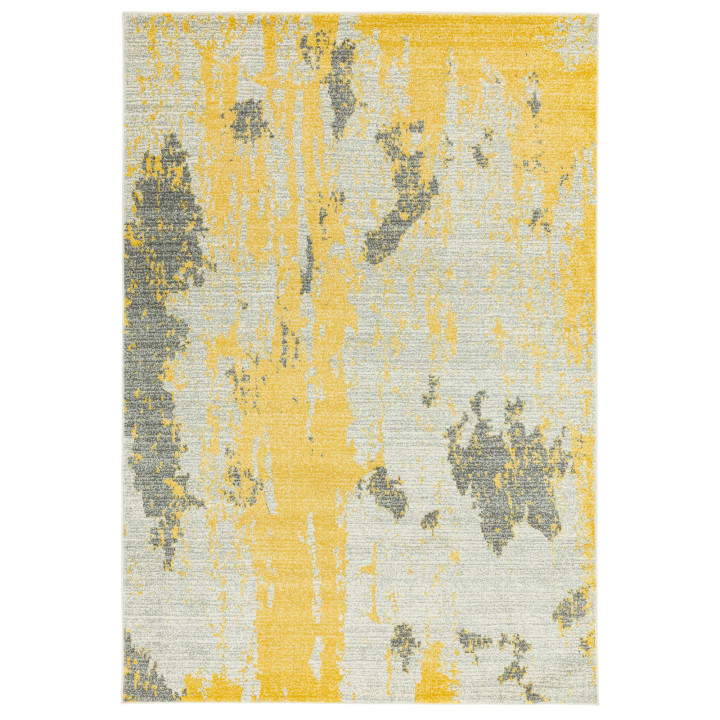 Rug Nova abstract yellow grey white 80x150 cm