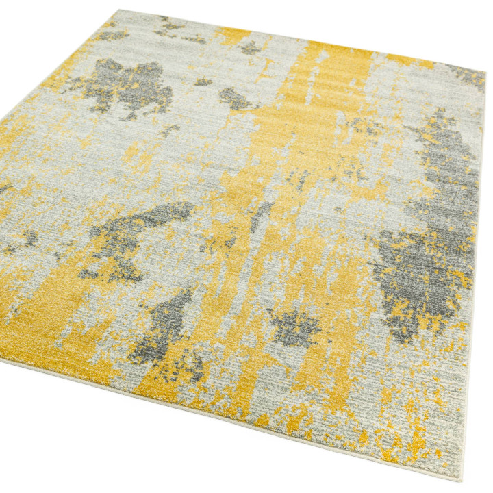 Tappeto Nova astratto giallo e grigio 80x150 cm