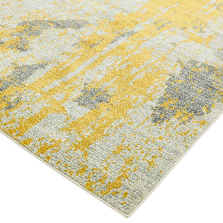 Tappeto Nova astratto giallo e grigio 80x150 cm