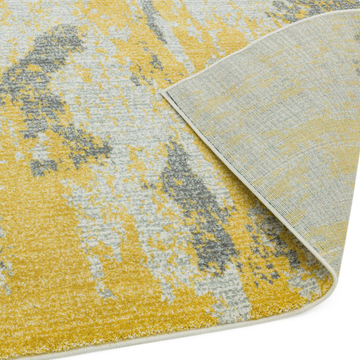 Tappeto Nova astratto giallo e grigio 80x150 cm