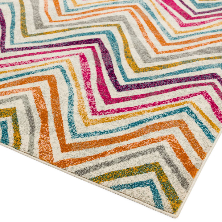 Rug Nova geometric blue purple red orange yellow
