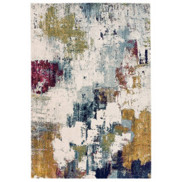 Tappeto Nova astratto beige e blu 240x340 cm