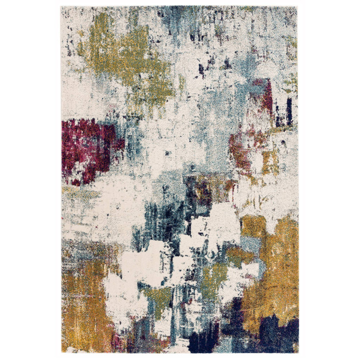 Tappeto Nova astratto beige e blu 240x340 cm