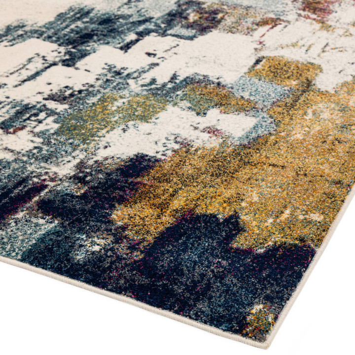 Tappeto Nova astratto beige e blu 240x340 cm