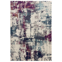 Rug Nova abstract white purple blue grey 80x150