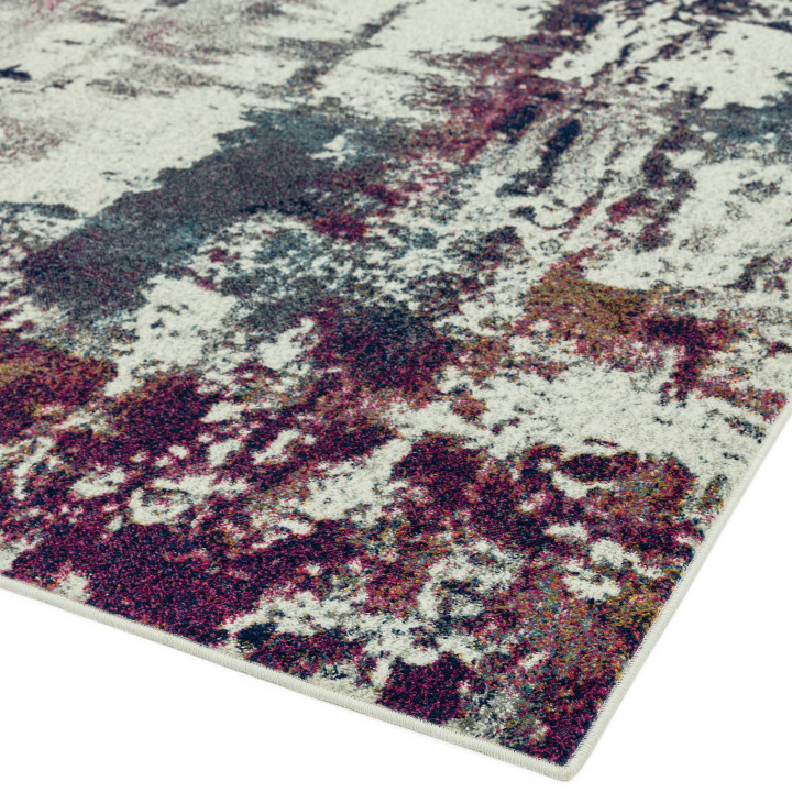 Rug Nova abstract white purple blue grey 80x150