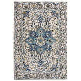 Rug Nova floral with medallion blue light blue g