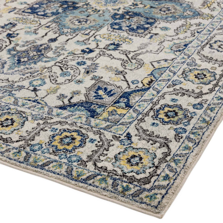 Tappeto Nova medaglione floreale blu e azzurro 8