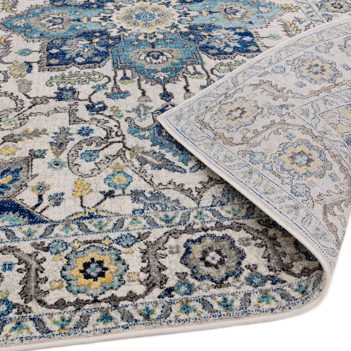 Rug Nova floral with medallion blue light blue g