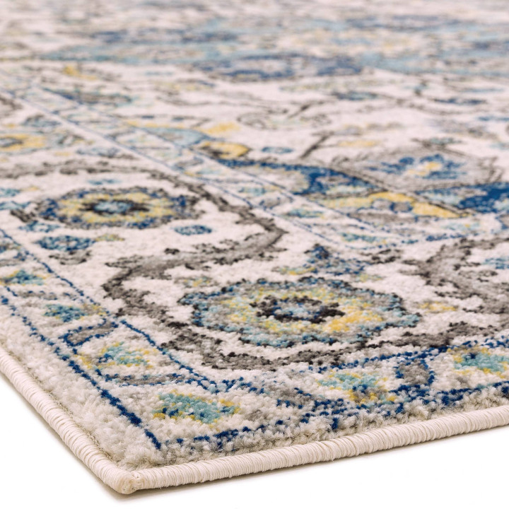 Rug Nova floral with medallion blue light blue g