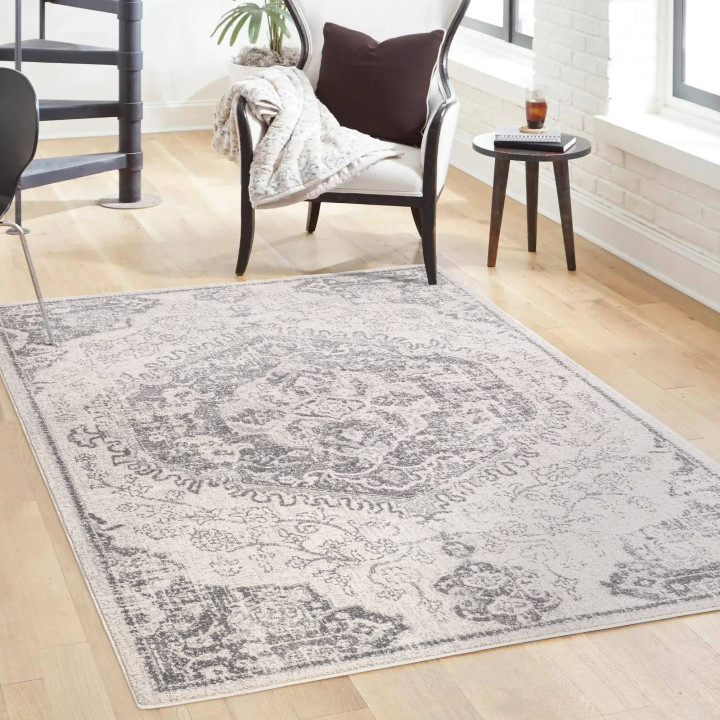 Rug Nova floral with medallion cream grey 160x23