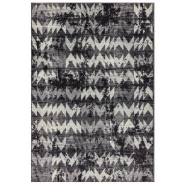 Tappeto Nova geometrico nero e grigio 80x150 cm