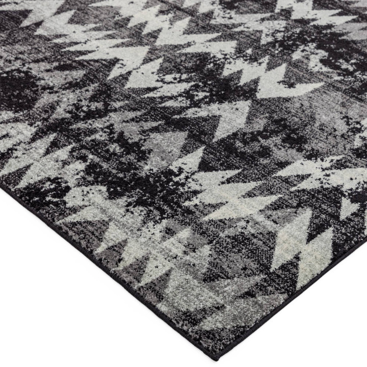 Rug Nova geometric black grey white 80x150 cm