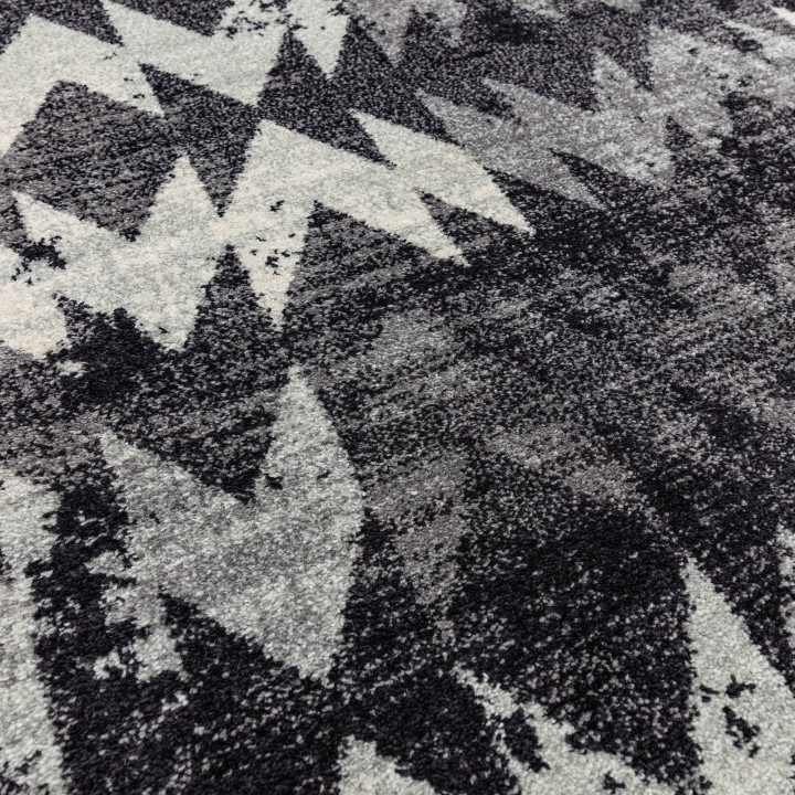 Rug Nova geometric black grey white 80x150 cm