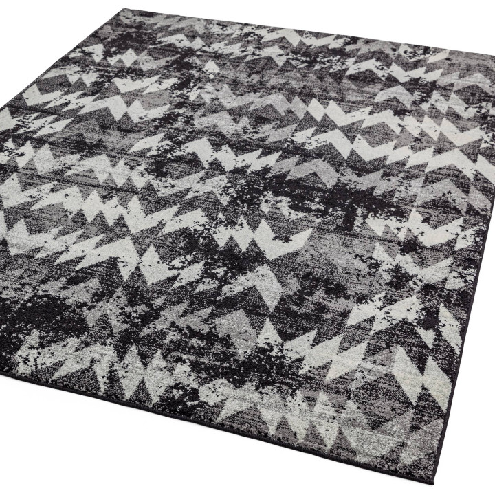 Rug Nova geometric black grey white 200x290 cm