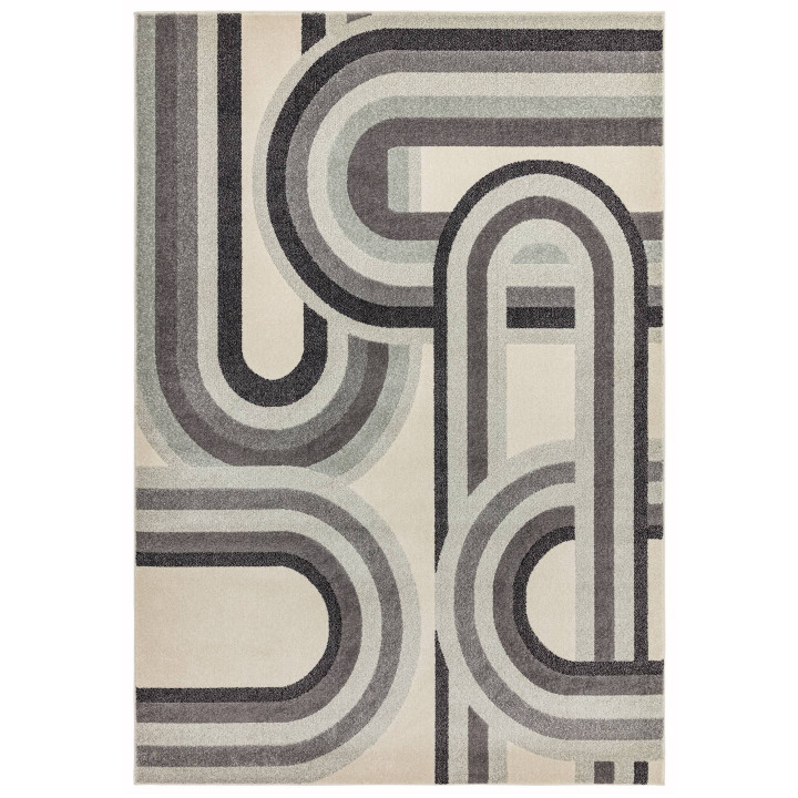 Rug Nova geometric grey light grey dark grey bei
