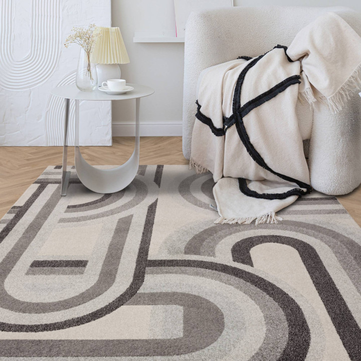 Rug Nova geometric grey light grey dark grey bei