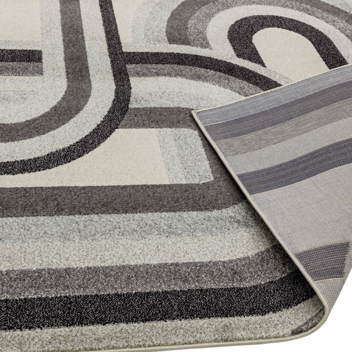 Rug Nova geometric grey light grey dark grey bei