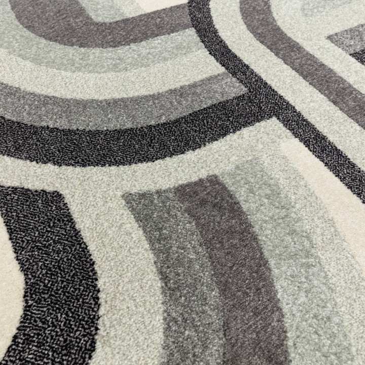 Tappeto Nova geometrico grigio e grigio chiaro 1