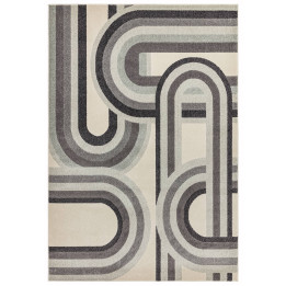 Tappeto Nova geometrico grigio e grigio chiaro 2