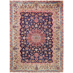 Tappeto Originale Kashan Persia 290x393 Blu Not