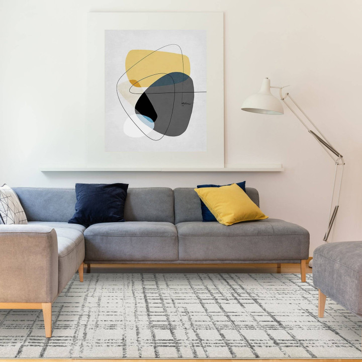 Tappeto Nova geometrico grigio chiaro e grigio s