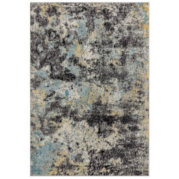 Tappeto Nova astratto grigio e nero 80x150 cm