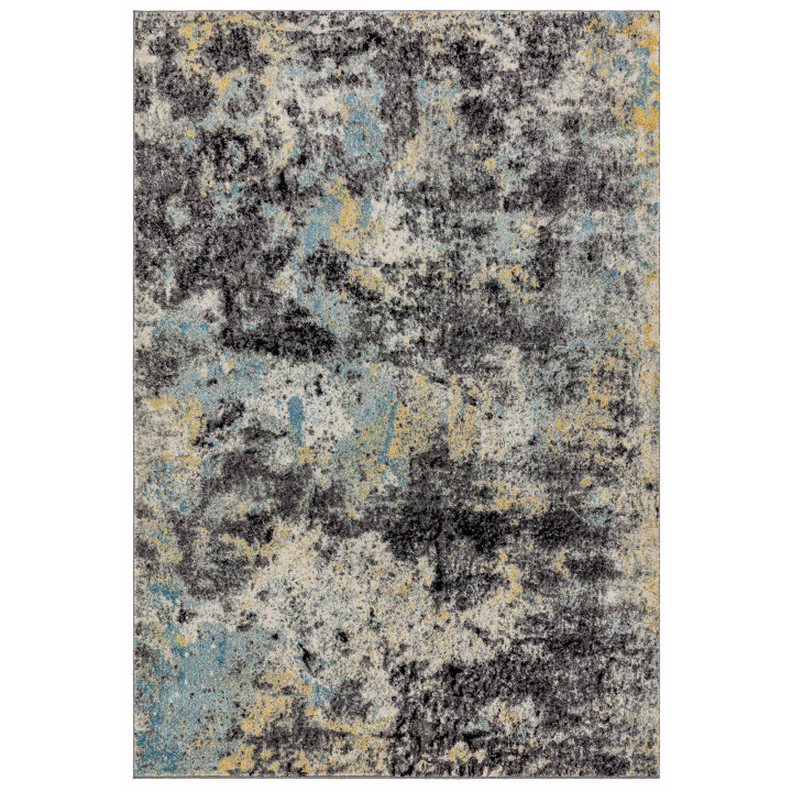 Rug Nova abstract grey beige light blue yellow 1