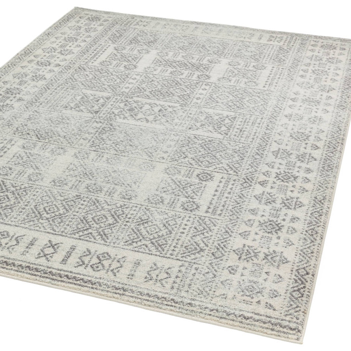 Tappeto Nova geometrico grigio e beige 80x150 cm