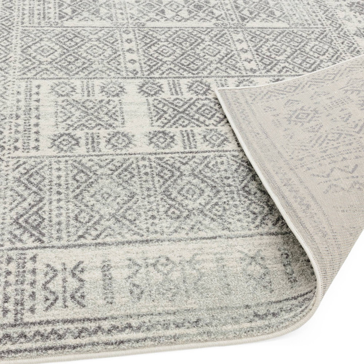Tappeto Nova geometrico grigio e beige 80x150 cm