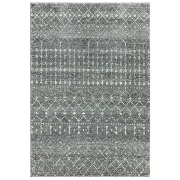 Tappeto Nova geometrico grigio e argento 120x170