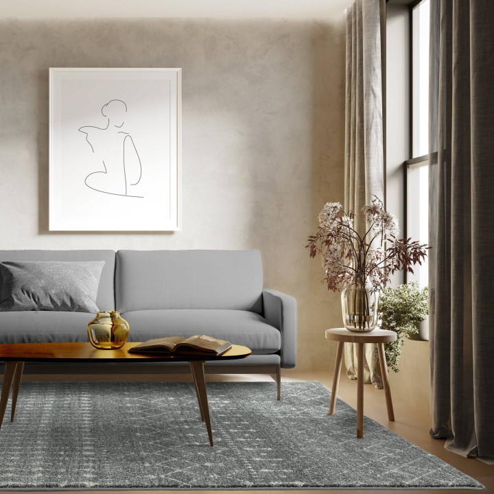 Rug Nova geometric grey silver white 120x170 cm