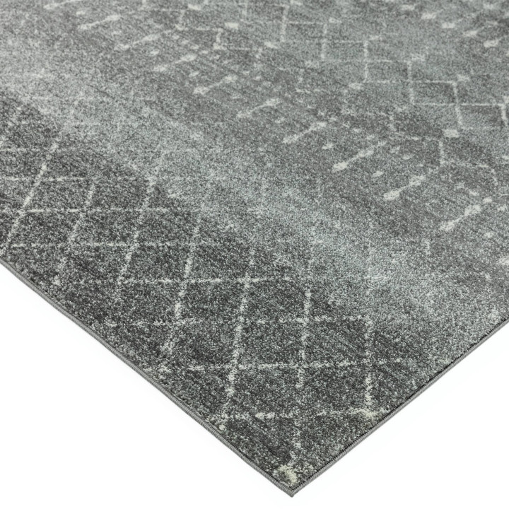 Tappeto Nova geometrico grigio e argento 120x170
